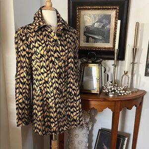 Vintage Evan - Picone Stylish Black and Gold Women's Coat